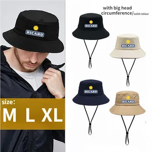 L & J Shoe-Sombrero de pescador de cabeza grande para hombre y mujer, gorra de pescador con cadena, Logo personalizado, 63CM, XL