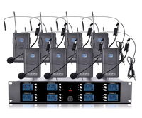 Système de microphones dynamiques sans fil UHF professionnels XTUGA A800 avec micros cravate sans fil 8 canaux en métal pour KTV à domicile et LED