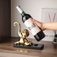 Casier à vin éléphant en céramique moderne et créatif Décoration et accessoires de table de buffet de salon simple