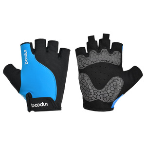 Guantes de Ciclismo Boton de Medio Dedo, Azul y Negro, Absorbentes de Impactos, Antideslizantes, para Ciclismo al Aire Libre, Unisex, para Adultos - Product Image 2