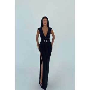 Robe de soirée longue noire basique - Product Image 3