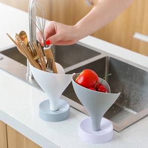 Household funnel-shaped multi-functional drainage <b>rack</b> kitchen chopsticks <b>vegetable</b> drainage <b>storage</b> box - Product Image 3
