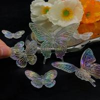 Pendentifs papillons acryliques colorés irisés arc-en-ciel AB pour accessoires de bricolage, accessoires vestimentaires, décorations de mariage
