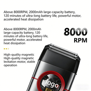 Potente Afeitadora <span class=keywords><strong>El</strong></span>éctrica de Doble Cabezal Flotante con 13000 RPM de Alta Velocidad, Batería Grande de 2000 mAh, Tipo C, Herramienta Impermeable para <span class=keywords><strong>el</strong></span> Cuidado de la <span class=keywords><strong>Barba</strong></span> - Product Image 5