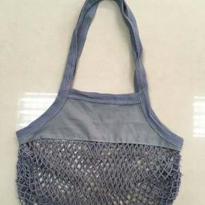 Striped Reusable Woven Cotton Drawstring <b>Bag</b> with Canvas Top for Grocery Shopping - Product Image 1