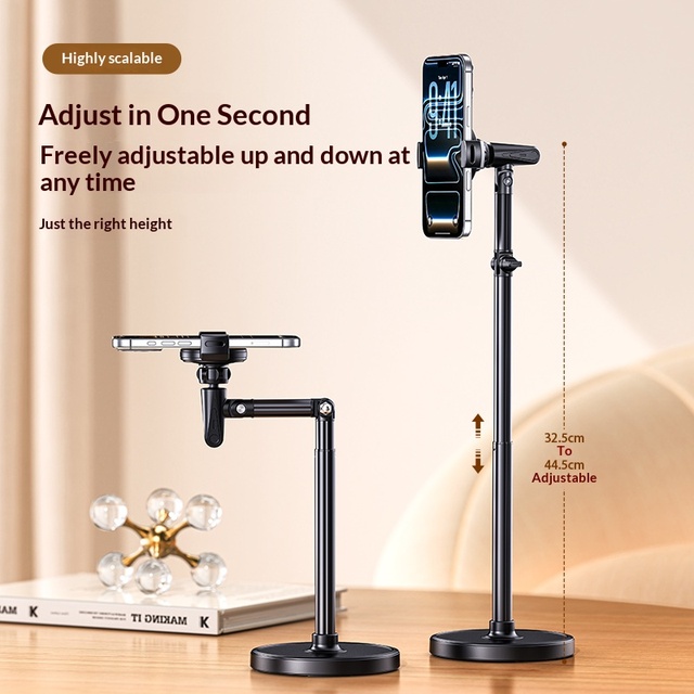Boneruy T20 2025 Adjustable Phone Stand: Multi-Angle, Height-Adjustable for Live Streaming & Desk Use