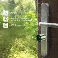 Serrure de porte électronique Euro étanche IP66 avec application TTLock, en acier/bois/laiton/acier inoxydable, serrure à cylindre intelligente avec carte IC