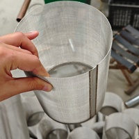 Cylindre de seau de maille de filtre de séparation solide-liquide SS 304 316 cylindre de baril de filtre de grillage tissé d'acier inoxydable