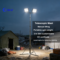 3M 5M 8M 10M 12M 15M 20M 25M Tiang Antena Teleskopik Manual dengan Engkol dan Tripod