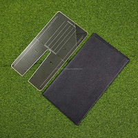 SwingPerfect Golf Miroir de putting en acier noir de 17 pouces, grand format, simple face, avec 3 ports, gravé au laser, aide à l'entraînement au putting