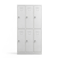 Armario Metálico de 6 Puertas para Vestuario Escolar, Armario Industrial de Acero con Múltiples Puertas, Armario Metálico para Personal de Gimnasio