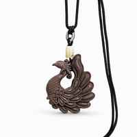 Collier d'encens au Borneol fait main, Pendentif Phénix Régénérant aux Herbes Naturelles, OEM Marque Privée, Amulette Spirituelle pour la Résilience et la Force
