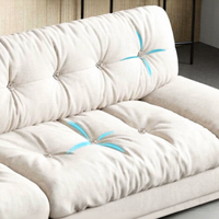 Vente chaude Moderne Style Italien Tissu Blanc Velours Canapé Ensemble Contemporain Personnalisable Blanc Nuage Modulaire Confort Salon