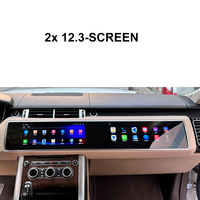 Radio Mobil Layar Sentuh 12.3" Wireless Carplay GPS Android 13 untuk Upgrade Range Rover Sport Layar Ganda 1600*1200