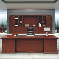 Grands bureaux de direction en placage MDF, style chinois classique, pour PDG, directeurs et patrons, mobilier de bureau de luxe pour design d'intérieur.