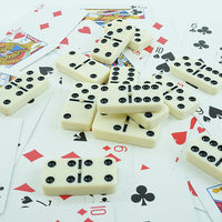 Postiche de dominos professionnels, ensemble jumbo de double 6, avec étui en cuir, pour jeux de ée ée chinoise