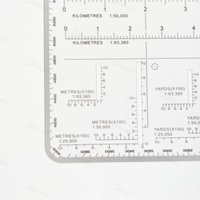 Regla de Coordenadas Cuadrada Transparente de Plástico UTM/MGRS de 10 cm, Escalas 1:25000/50000/63,360, Grosor de 0,3 mm, para Mapas de Exterior Personalizados