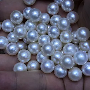 批发 9.5-10毫米大型淡水珍珠珠，光泽好，非常干净的表面上，圆形
