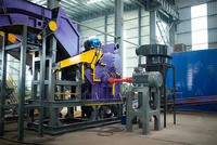 Ligne de recyclage de grande capacité pour la production de déchets de voitures, de vélos, de métaux HMS 1/2, d'acier léger et fin, d'aluminium, avec broyeur de métaux et concasseur à marteaux
