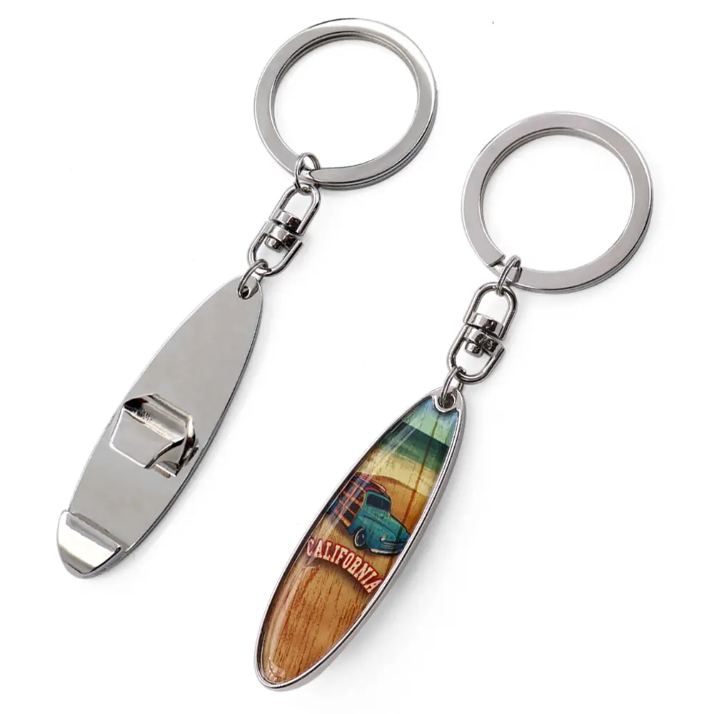 Chaveiro magnético folha de praia para surf, chaveiro abridor de garrafa com logotipo personalizado, porta-chaves para surf