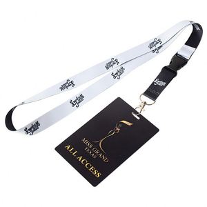 Carte d'identité professionnelle en PVC personnalisée avec logo publicitaire pour événements, tournois de plage, passe backstage, vente en gros, avec cordon en nylon - Product Image 1
