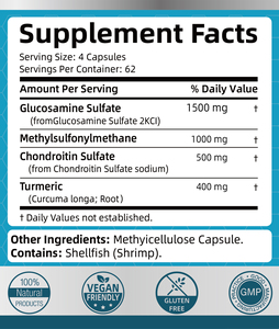Complément Personnalisé Glucosamine Chondroïtine avec MSM et Curcuma pour la Santé des Adultes – Capsules de Glucosamine Chondroïtine - Product Image 6