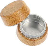 Pot en verre vide 200g 100g 50g 30g 15g avec couvercle en aluminium et bois de bambou, sérigraphié pour crème de soin de la peau et cosmétiques