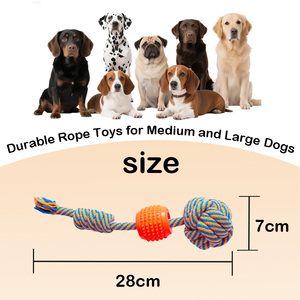 ของเล่นสุนัขแบบเคี้ยว TPR เป็นมิตรกับสิ่งแวดล้อม ของเล่นดึงพร้อมลูกบอล ป้องกันการกัด ช่วยทำความสะอาดฟัน ผลิตจากยางทนทานสำหรับสุนัข - Product Image 3