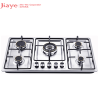 Fabricant professionnel, acier inoxydable de 86cm, 5 brûleurs en cuivre, plaque de cuisson à gaz intégrée
