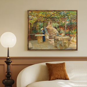 Pintura Decorativa de Paisaje de Restaurante en Lienzo al Óleo Semi-pintado a Mano para Sala de Estar de Alta Gama, Entrada Moderna y Sencilla de <span class=keywords><strong>Otoño</strong></span> - Product Image 3