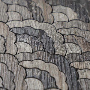 Noir et gris foncé couleur grain de bois nuage forme mosaïque peler bâton carreaux muraux autocollant en aluminium pour cuisine salon décoration murale - Product Image 4