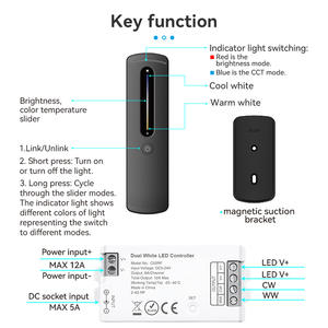 Venta caliente LEYNEW 2 años de garantía 2,4 GHz RF Touch Slide Atenuación inalámbrica CCT LED Controlador Control remoto 30M Rango Cálido/Frío - Product Image 4