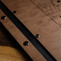 Porte-documents en bois avec sangle en cuir de luxe personnalisée pour restaurant, hôtel, bar à vin, cadeaux de bienvenue
