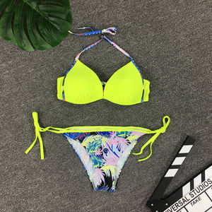 Giallo Tubo Della Stampa Del Fiore Top Costumi da Bagno Donna Bikini Sexy Hot <span class=keywords><strong>Sex</strong></span> Bikini <span class=keywords><strong>Com</strong></span> Caldo Del Sesso Del Bikini Delle Signore - Product Image 2