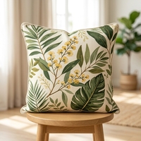 Housse de coussin en coton pur à imprimé floral vert, housse de coussin décorative personnalisée pour la décoration de canapé australien