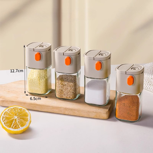 Contenitore Multifunzionale per Condimenti da 180ml, Bottiglia in Vetro con Dosatore a Pressione, Barattolo per Sale da Cucina, Spezie e Pepe - Product Image 6