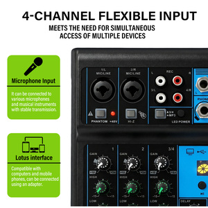 RAYHAYES RMIX-8 เครื่องผสมเสียงมืออาชีพพอร์ต USB บลูทูธมิกเซอร์เครื่องขยายเสียงสำหรับมิกเซอร์เสียงดีเจ - Product Image 4