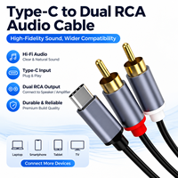 Cable de Audio Tipo C a RCA de Alta Fidelidad, Sin Pérdidas, Chapado en Oro, con Revestimiento de PVC, para Teléfono, Laptop, TV, HDTV, Altavoz, Amplificador
