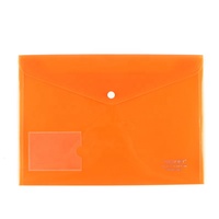 Sac de fichier transparent de taille A4, enveloppe en plastique Pp, dossier de fichier à boutons, pochette en Poly, porte-Document