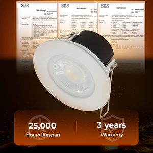 Luminaria LED Empotrable Resistente al Fuego CCT con Certificación UKCA CE EU, 4W 6W, Regulable, Antideslumbrante, IP65, Impermeable para Interiores - Product Image 2