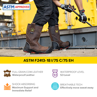 Bottes de travail imperméables de première qualité à enfiler avec embout composite pour hommes