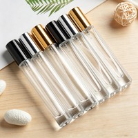 Flacon de parfum en verre de 10 ml, cylindrique, carré, flacon pulvérisateur, échantillon premium, rechargeable, sérigraphié, emballage en boîte