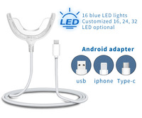 Kit de Blanqueamiento Dental con Gel Blanqueador de Dientes Orgánico para el Hogar, Sin Peróxido, con 5 Cápsulas LED