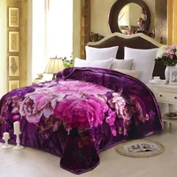 Blanket Wholesale Luxury Mink Korean Raschel Polyester Super Soft Other Borrego Bed Blanket For Winter