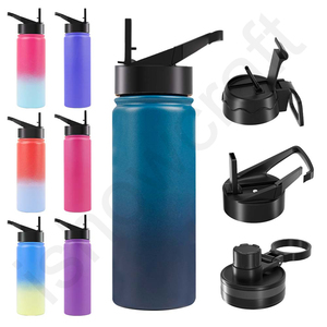 Stainless Steel <b>Flask</b> Wide Mouth <b>Straw</b> Lid Reusable Water Bottle Vacuum Insulated Dishwasher Safe BPA-Free 32 oz Black - Product Image 4