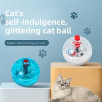 Balle automatique durable et résistante aux morsures pour chat et chien avec batterie intégrée, lumière flash, jouet d'exercice silencieux en plastique pour animaux de compagnie
