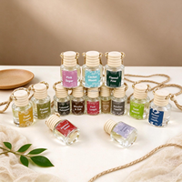 Diffuseur de parfum pour voiture en verre suspendu avec logo personnalisé, bouchon en bois pour rétroviseur, vente en gros