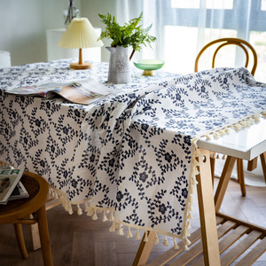 Edge Quaste Flower Fabric Tischdecke New Design Tischdecke Bedruckte kunden spezifische Tischdecke - Product Image 6