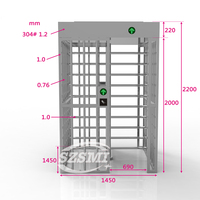 OEM/ODM 304 Stainless Steel Security Device Face Recognition/Rfid Access Control Single Person Full Height Turnstile Gate