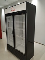 Vitrine réfrigérée à double porte vitrée pour boissons |   Dégivrage manuel, température réglable 0-10, LED intégrée